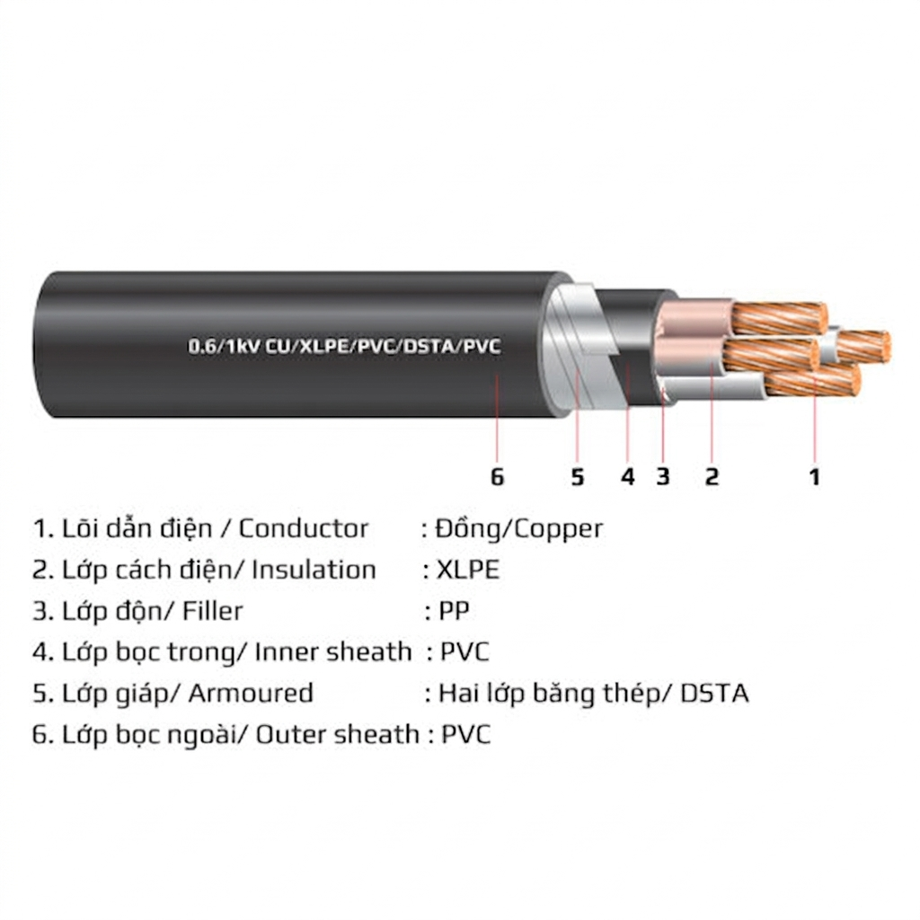 Cáp ngầm 4 lõi